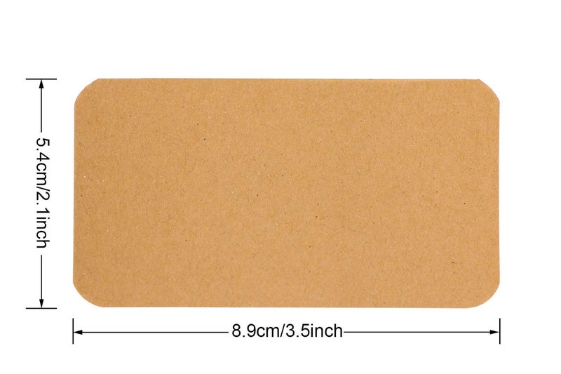 Penta Angel 100 Pcs Mini Paper Blank Word Notes Cards DIY Craft Small Word Business Message Cards (Brown) - Image 2